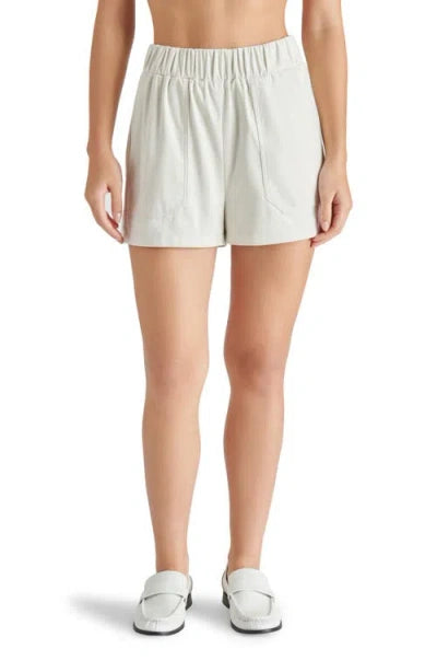 Faux The Record Faux Suede Shorts In Silver Birch