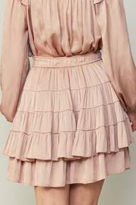 Tiered Mini Skirt Faded Blush