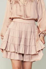 Tiered Mini Skirt Faded Blush